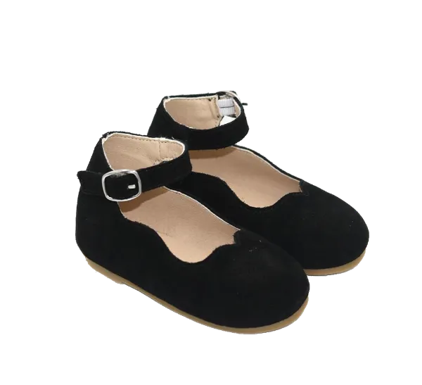 Black Suede Mary Janes