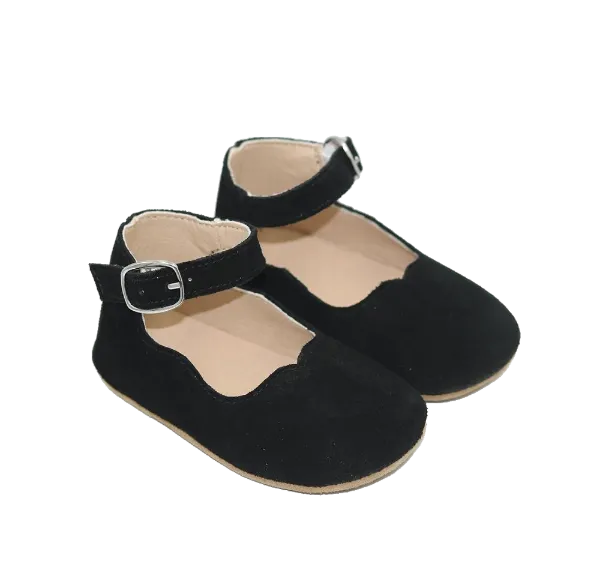 Black Suede Mary Janes