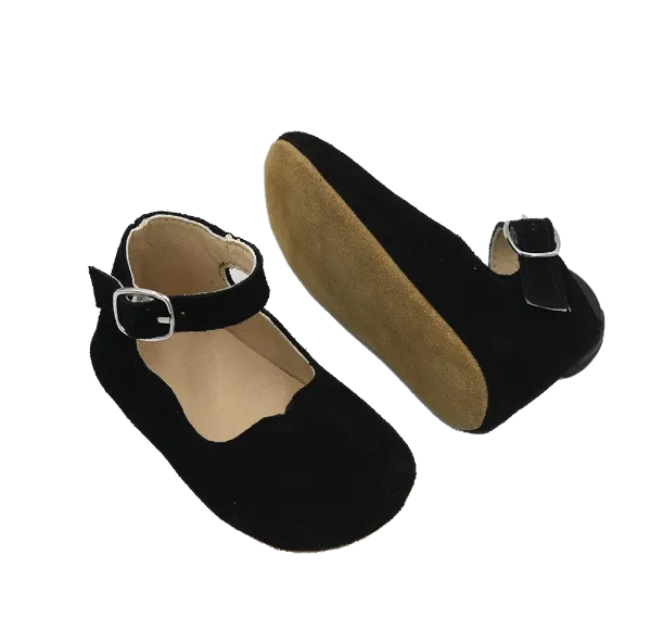 Black Suede Mary Janes