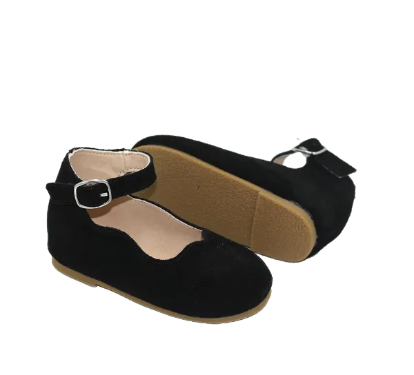 Black Suede Mary Janes
