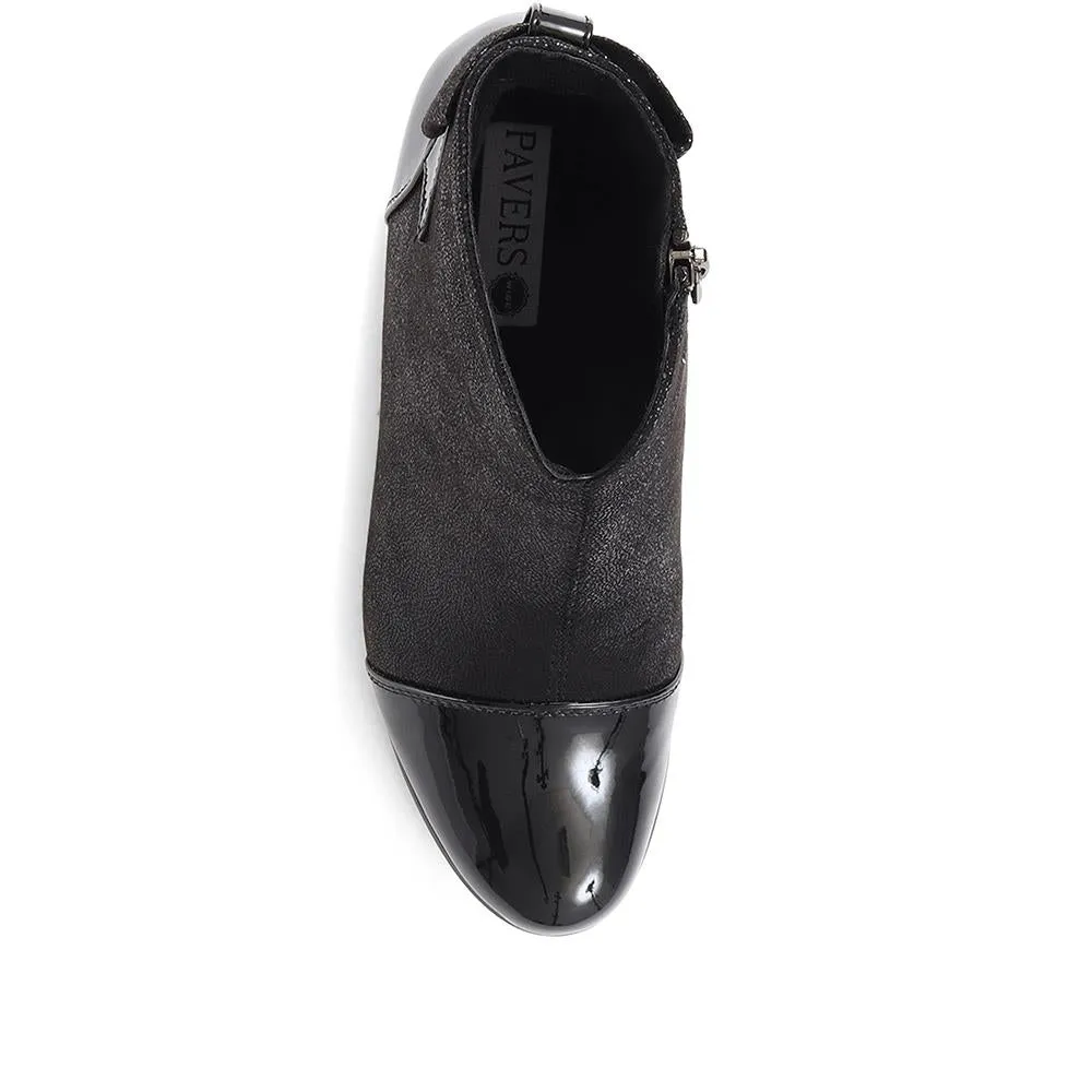 Block-Heeled Wide Ankle Boots - WLIG26000 / 310 506
