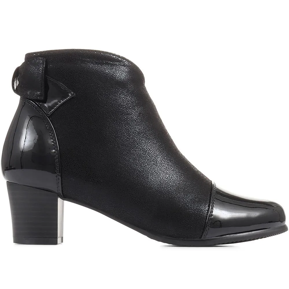 Block-Heeled Wide Ankle Boots - WLIG26000 / 310 506