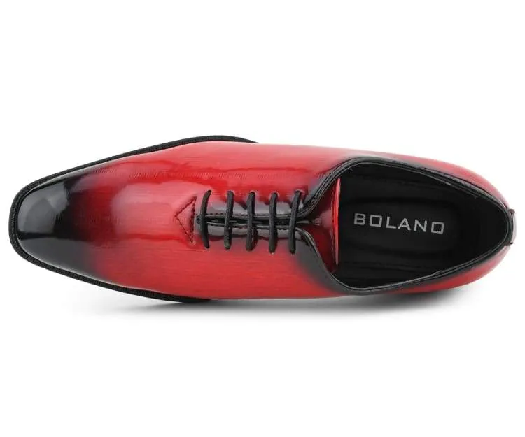 Brayden Red Exotic Eel Skin Oxfords For Men