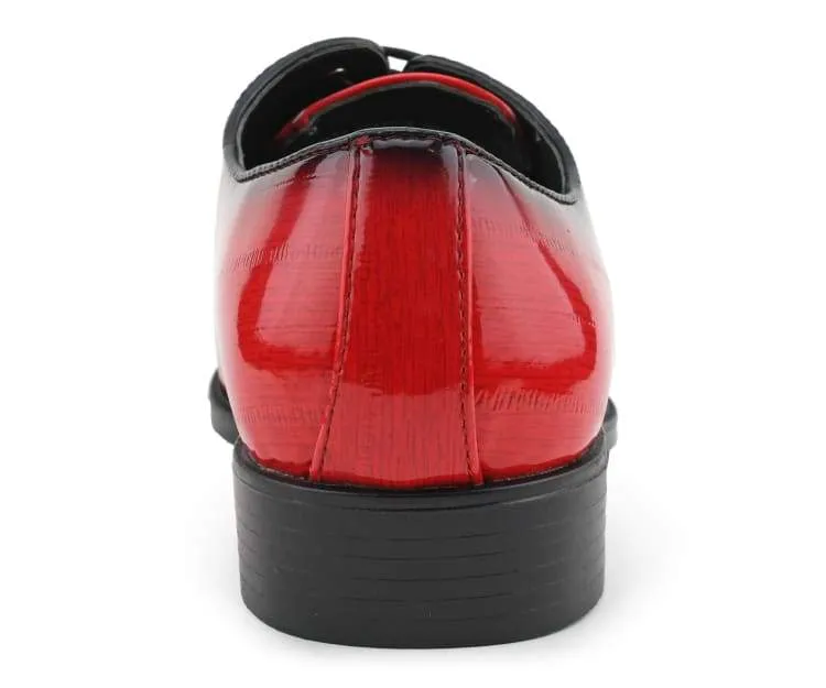 Brayden Red Exotic Eel Skin Oxfords For Men
