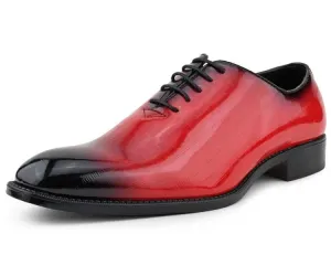 Brayden Red Exotic Eel Skin Oxfords For Men