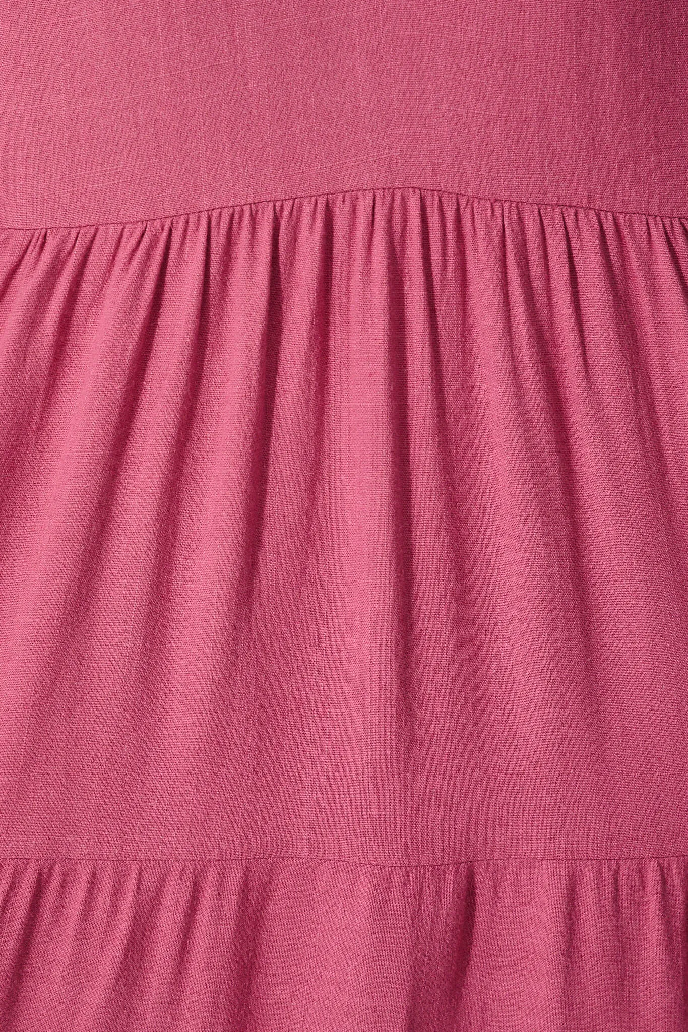 Deep Rose Linen Blend Midi Dress