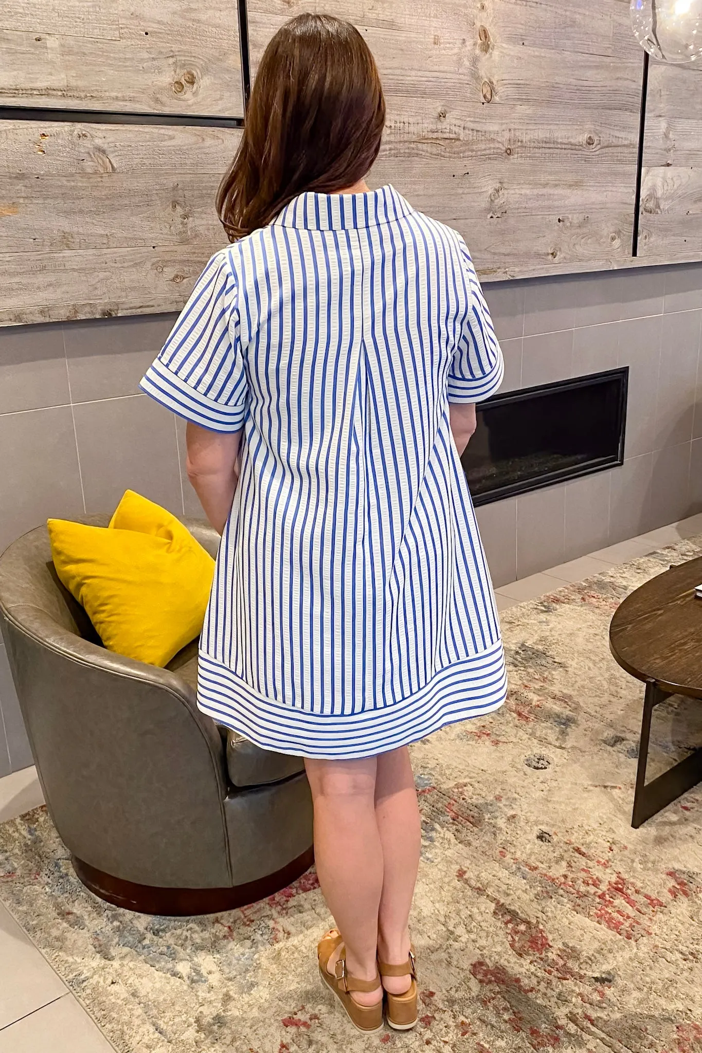Felt Like A Breeze Striped Blue Dress