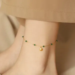 Green Bead Shell Anklet