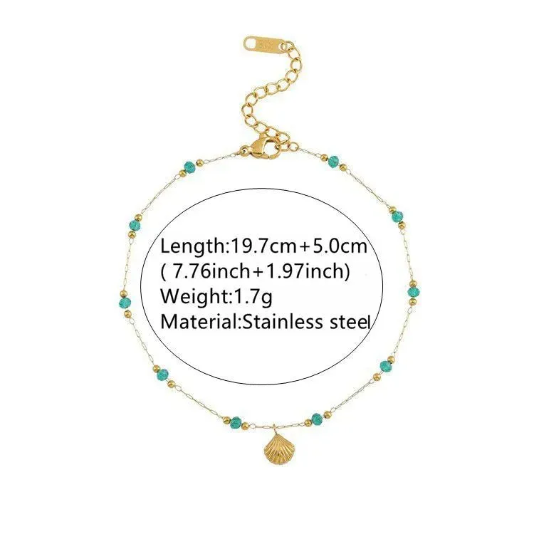 Green Bead Shell Anklet
