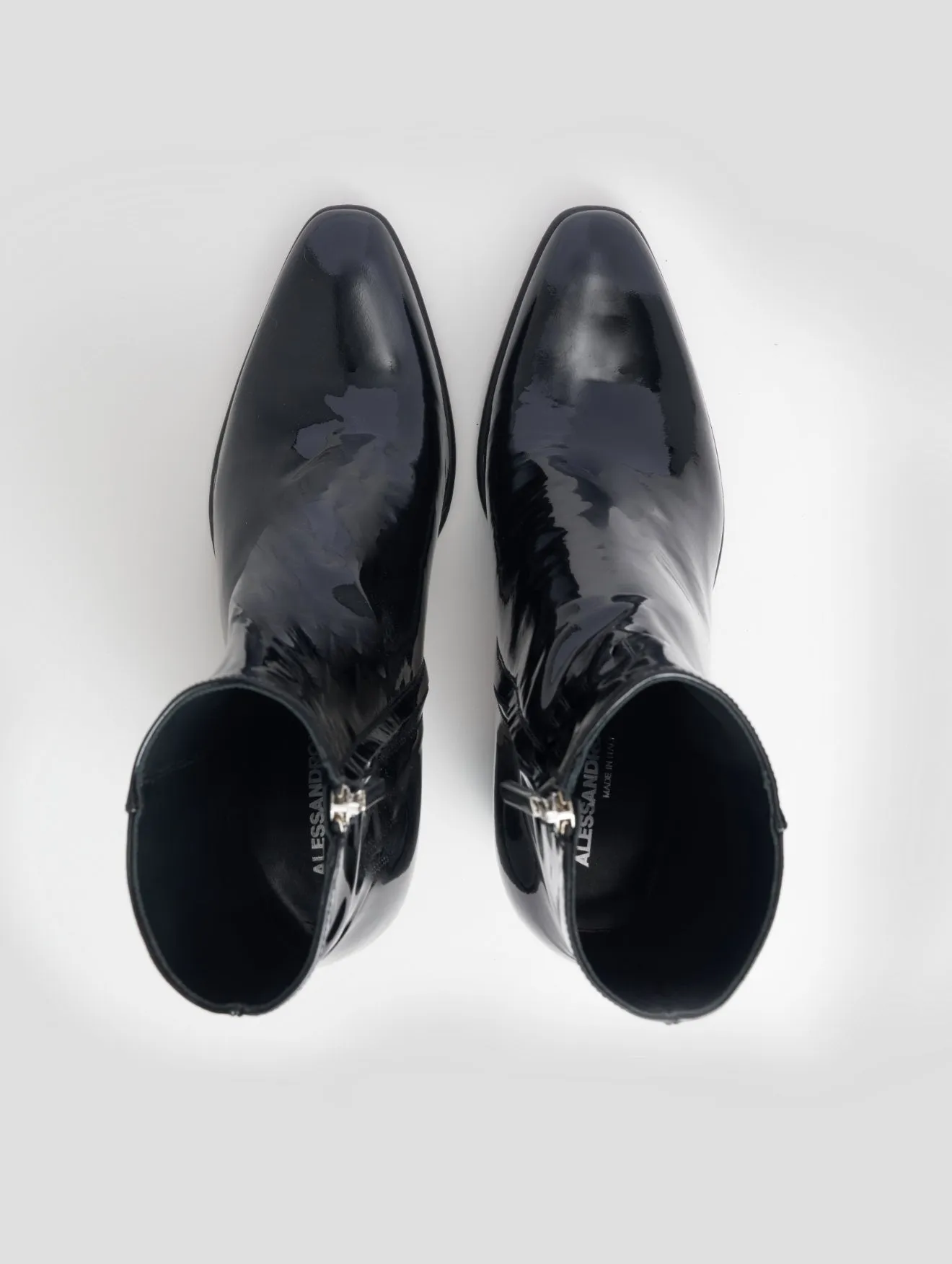 JANIS 80MM ANKLE BOOT IN BLACK PATENT LEATHER - Woman
