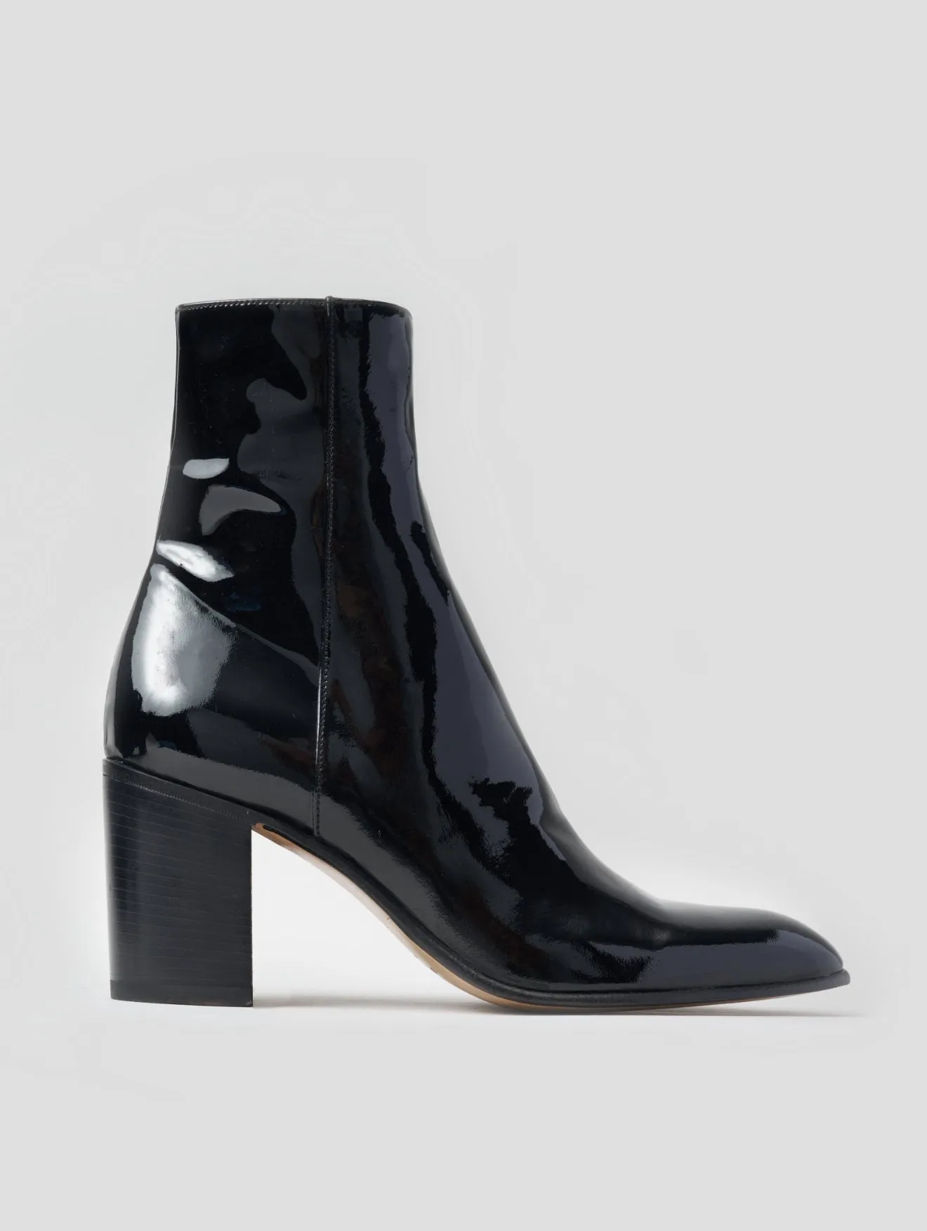 JANIS 80MM ANKLE BOOT IN BLACK PATENT LEATHER - Woman