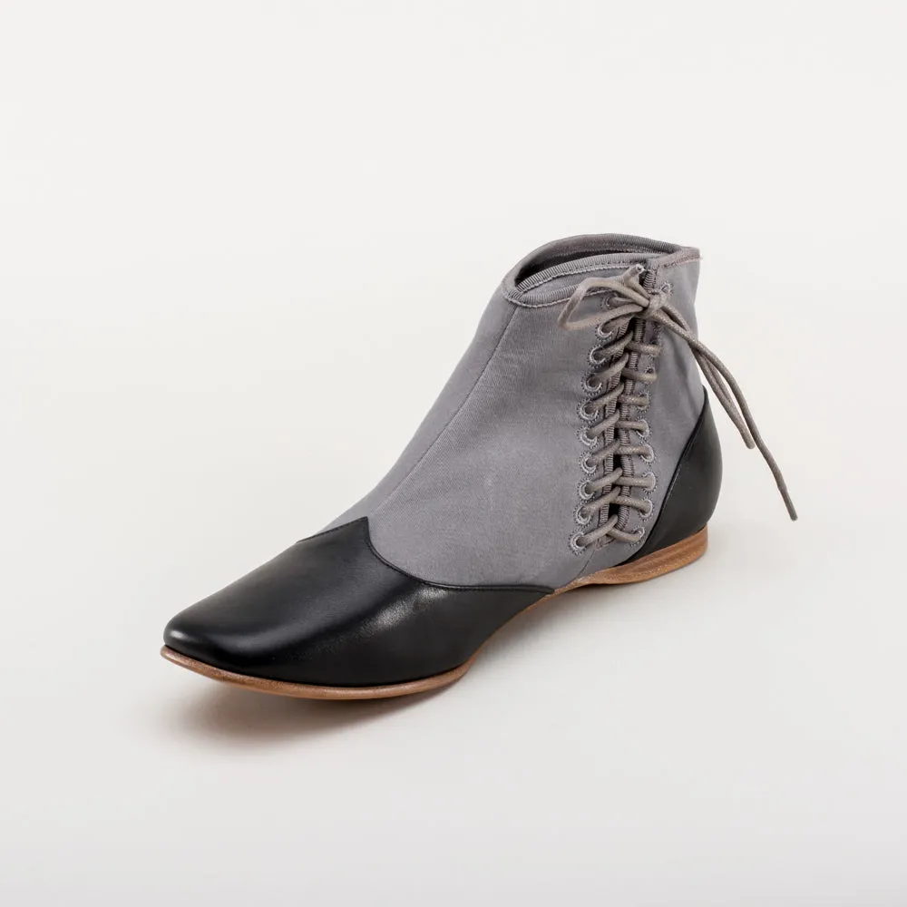 Keckley Women's Victorian Side-Lace Boots (Grey/Black)