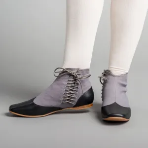 Keckley Women's Victorian Side-Lace Boots (Grey/Black)