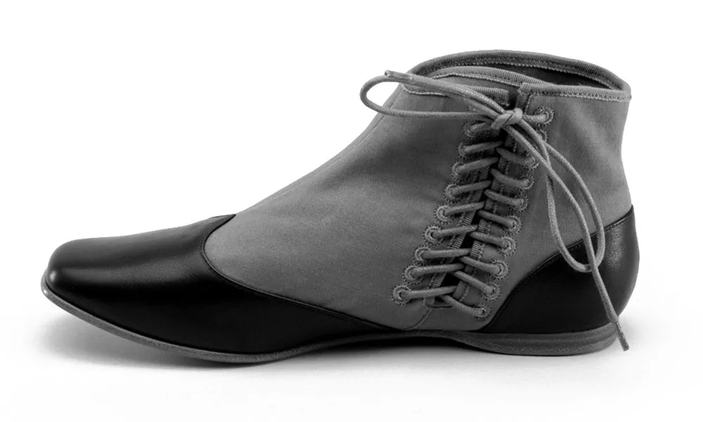 Keckley Women's Victorian Side-Lace Boots (Grey/Black)