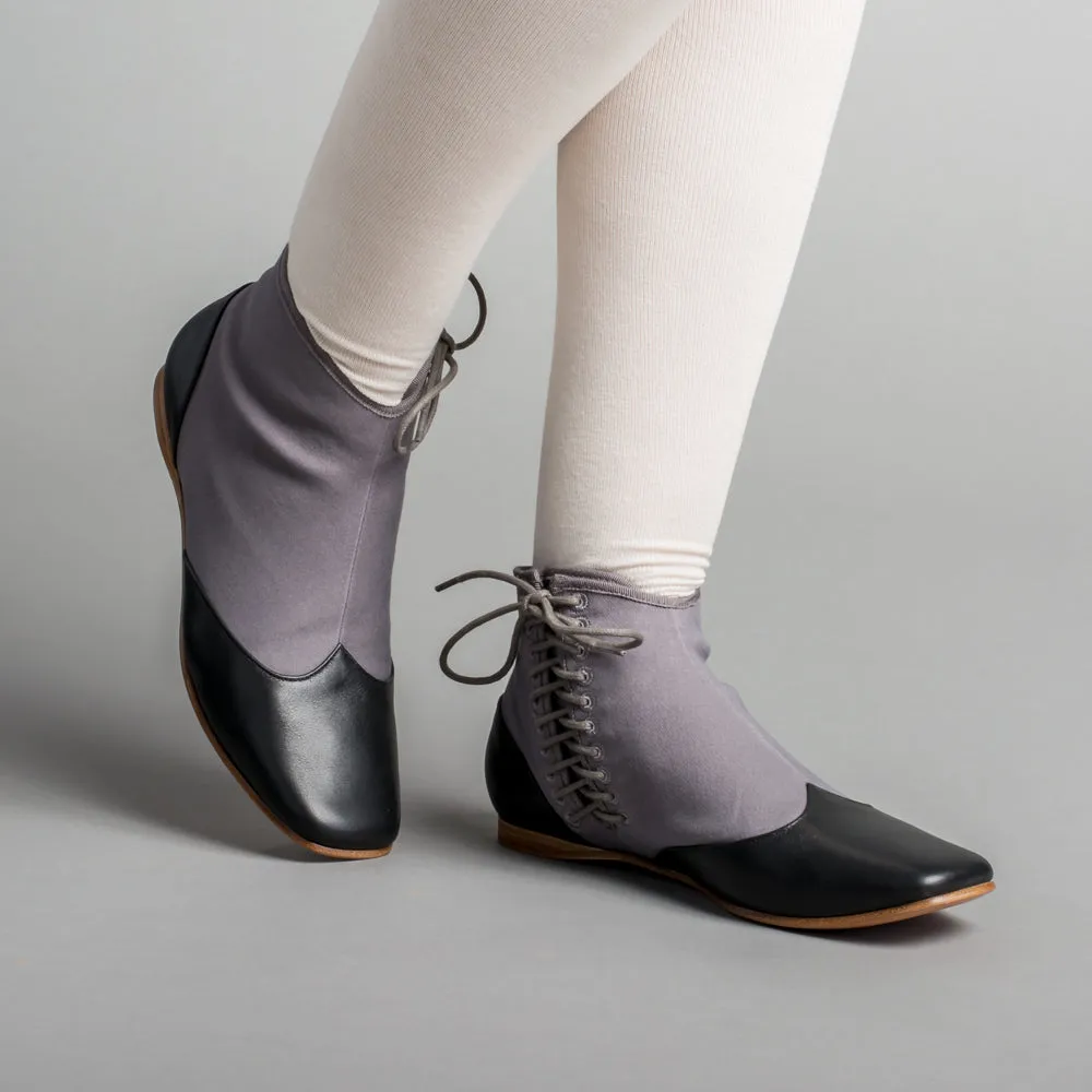 Keckley Women's Victorian Side-Lace Boots (Grey/Black)