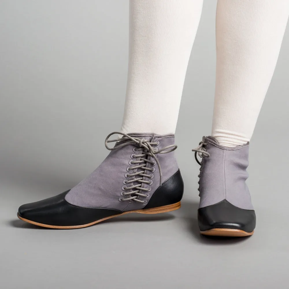 Keckley Women's Victorian Side-Lace Boots (Grey/Black)