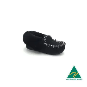 Kid's Black Moccasins