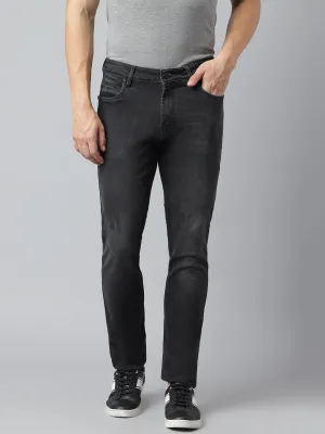 Men Smoke Grey Slim Fit Mid Rise Clean Look Stretchable Jeans