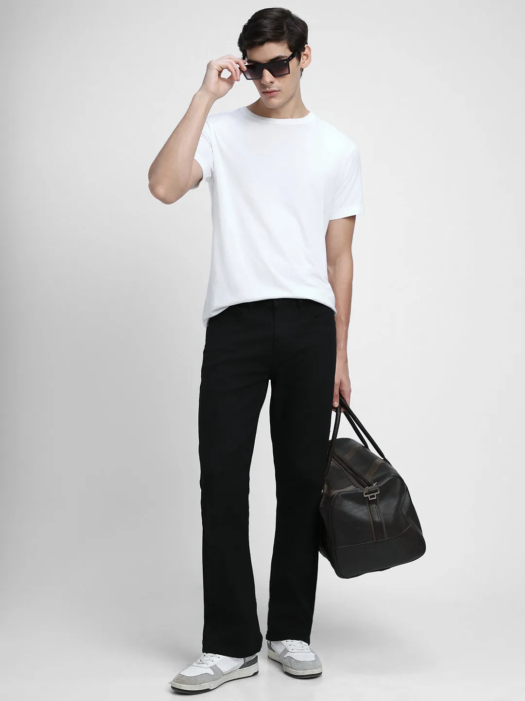 Men's Boot Cut Rinse Black Stretchable Jeans