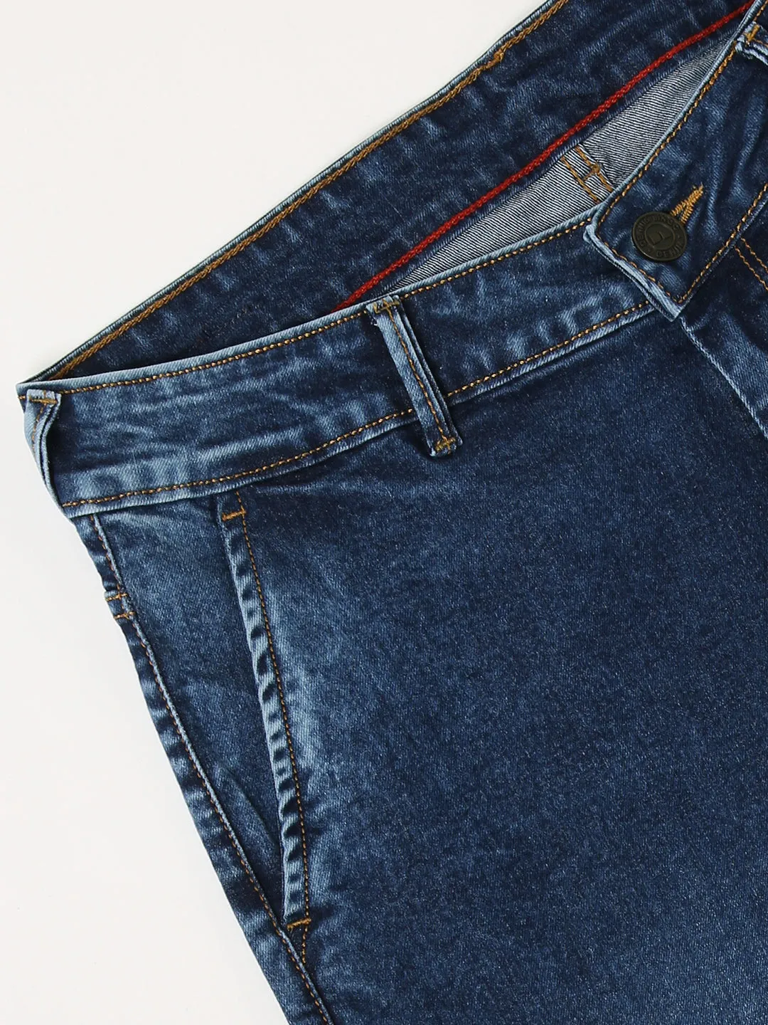 Men's Cargo Jogger Fit Washed Indigo Stretchable Jeans