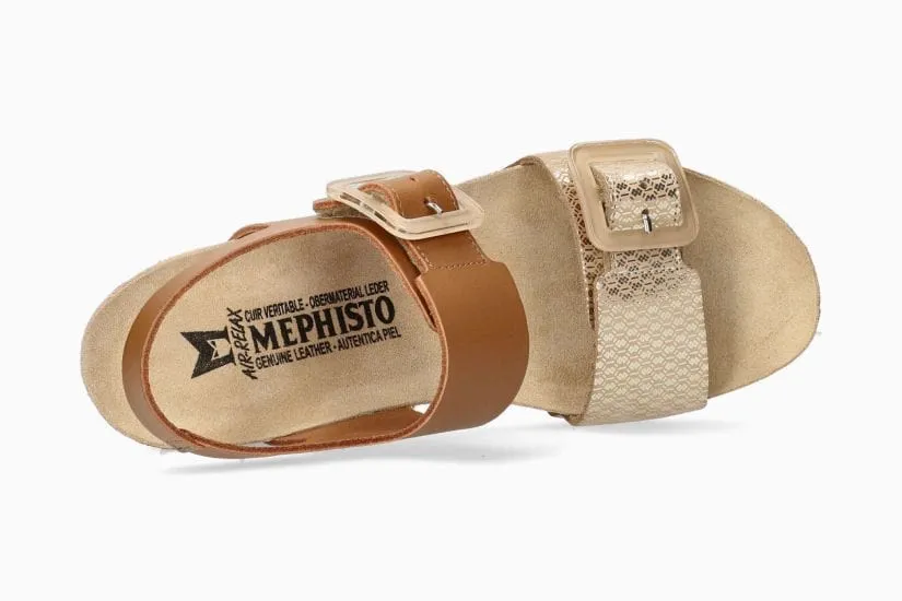 Mephisto Women's Lissia Wedge Sandals- Camel
