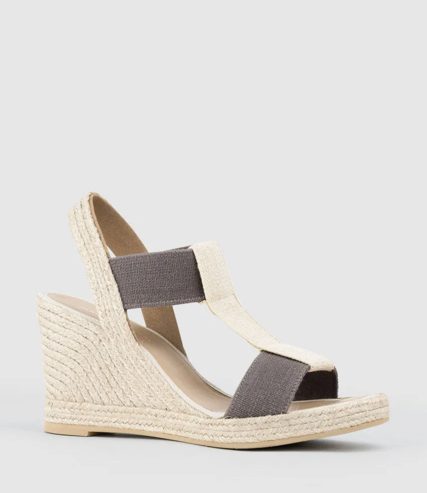 MYRTIA Elastic Espadrille in Taupe