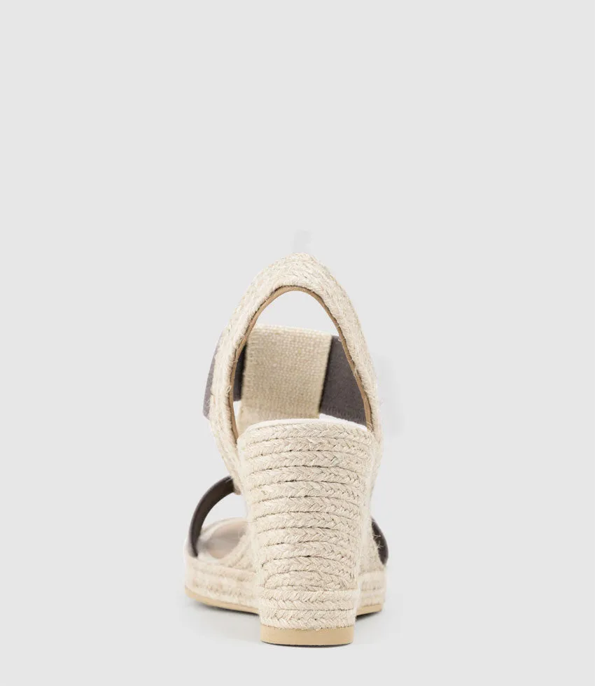 MYRTIA Elastic Espadrille in Taupe