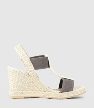 MYRTIA Elastic Espadrille in Taupe