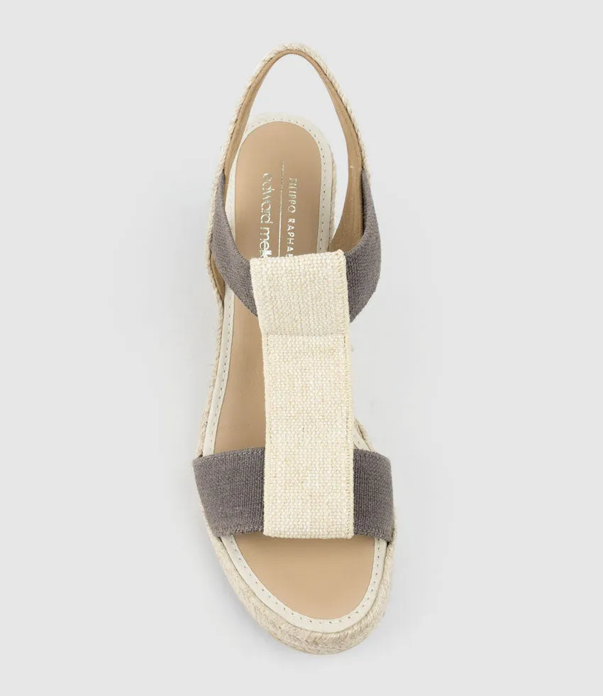 MYRTIA Elastic Espadrille in Taupe