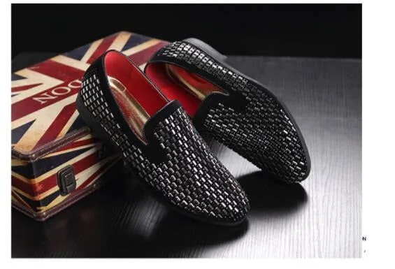 New Black Moccasins With Crystal Glitter
