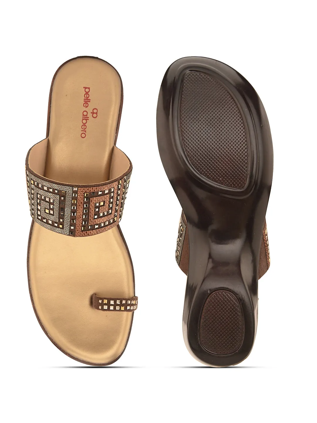 Pelle Albero Antic Faux Leather Slip on Lightweight Comfortable Designer Basic Flat For Women