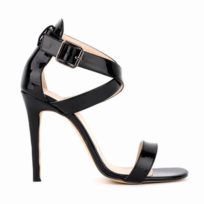 Sexy Peep-Toe High Heels Cross Buckle Sandals