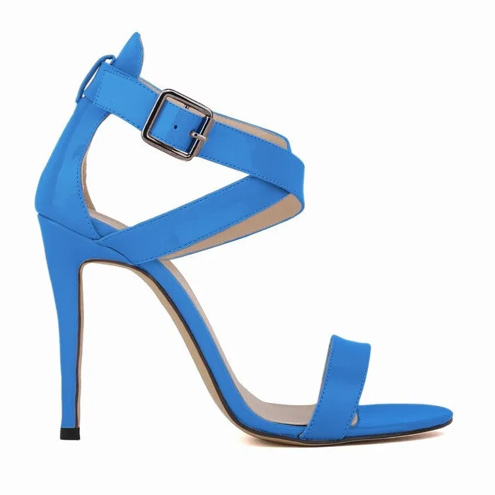 Sexy Peep-Toe High Heels Cross Buckle Sandals