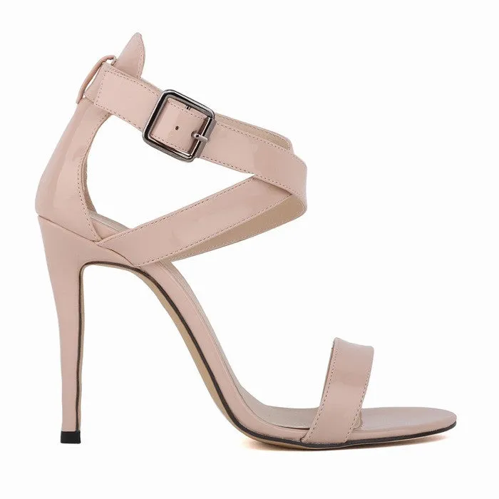 Sexy Peep-Toe High Heels Cross Buckle Sandals
