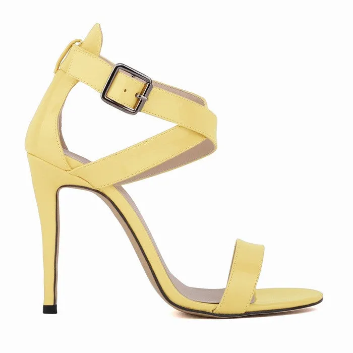 Sexy Peep-Toe High Heels Cross Buckle Sandals