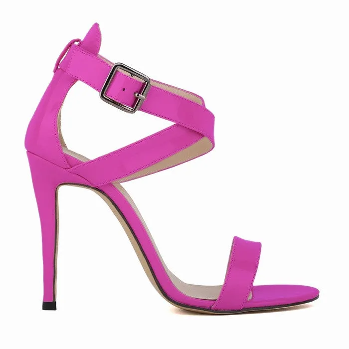 Sexy Peep-Toe High Heels Cross Buckle Sandals