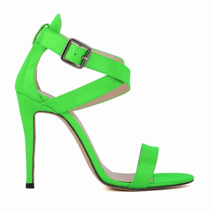 Sexy Peep-Toe High Heels Cross Buckle Sandals