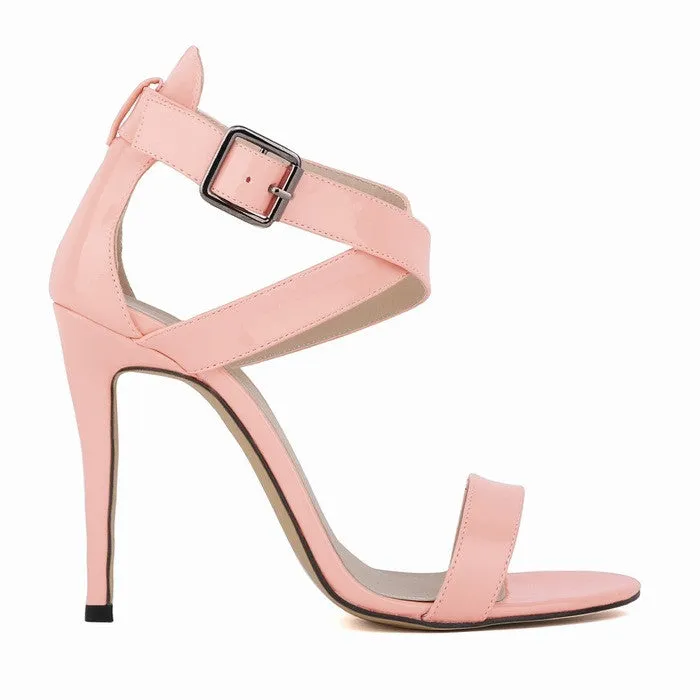 Sexy Peep-Toe High Heels Cross Buckle Sandals