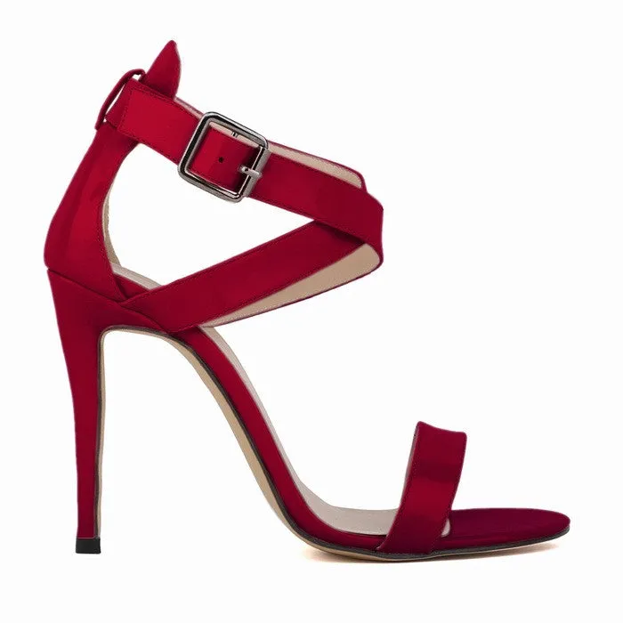 Sexy Peep-Toe High Heels Cross Buckle Sandals