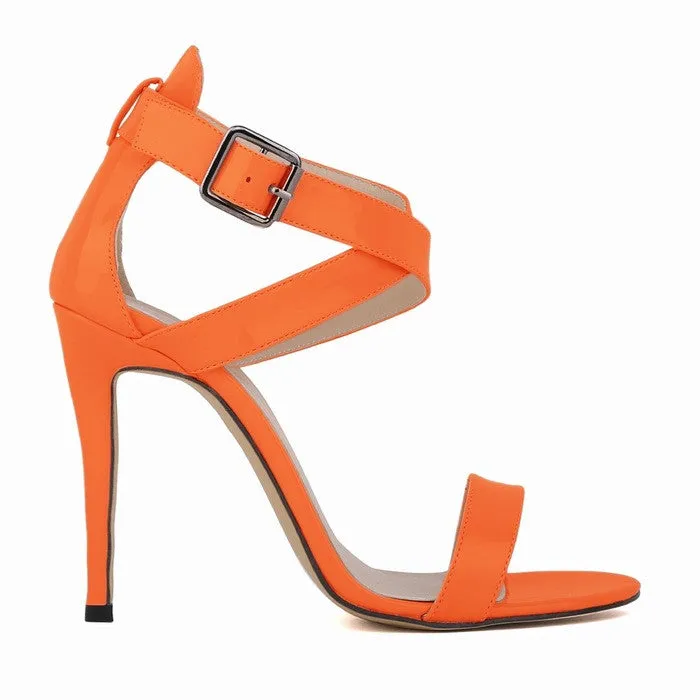 Sexy Peep-Toe High Heels Cross Buckle Sandals