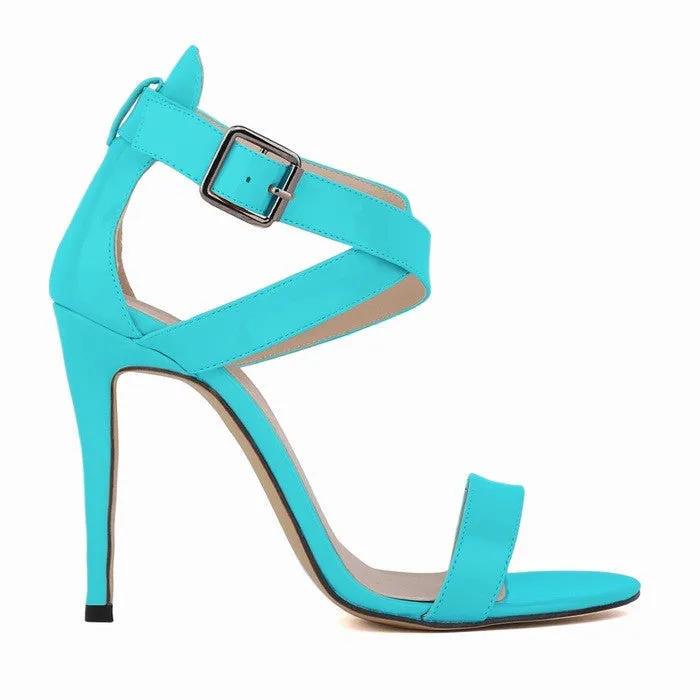 Sexy Peep-Toe High Heels Cross Buckle Sandals