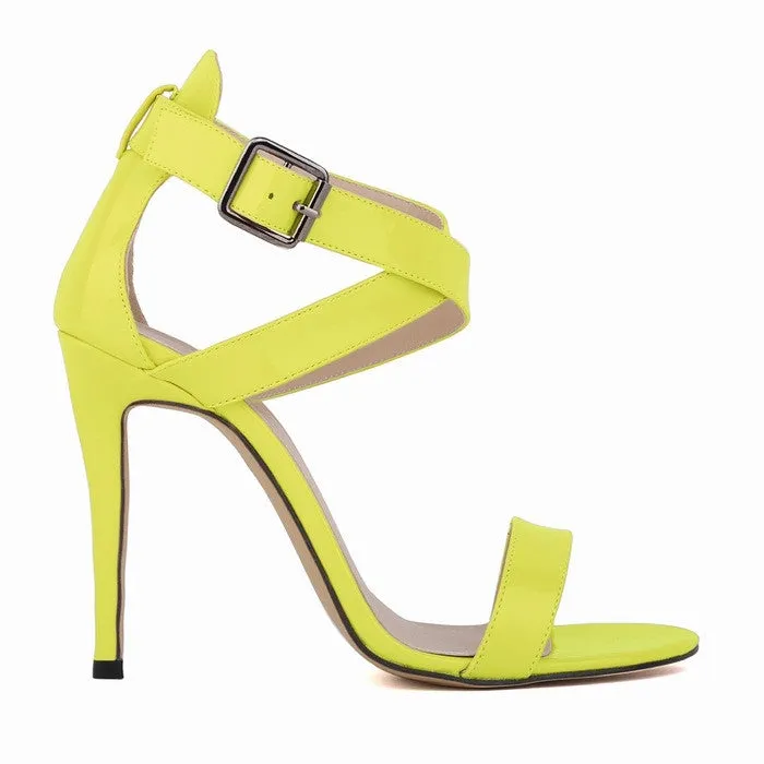 Sexy Peep-Toe High Heels Cross Buckle Sandals