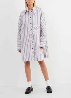 Stripe Cotton Oversized Shirt Dress