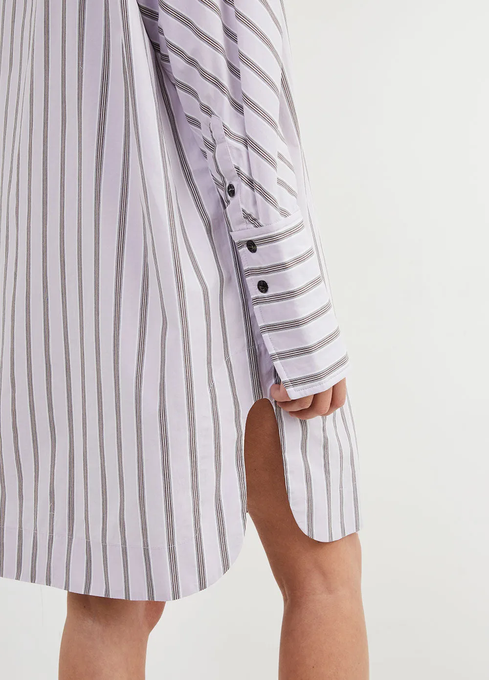 Stripe Cotton Oversized Shirt Dress
