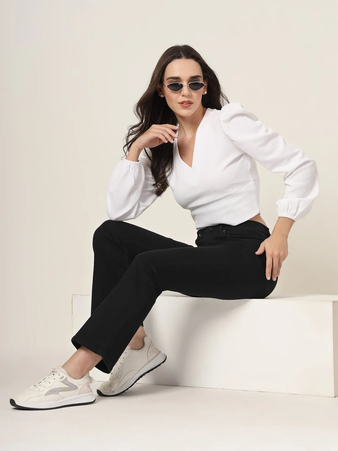 Style Quotient Women Black Boot Cut High Rise Stretchable Jeans
