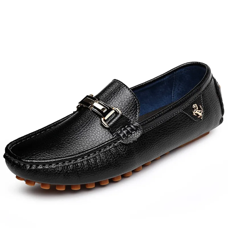 White Loafers for Men Slip on Shoes Driving Flats Casual Moccasins