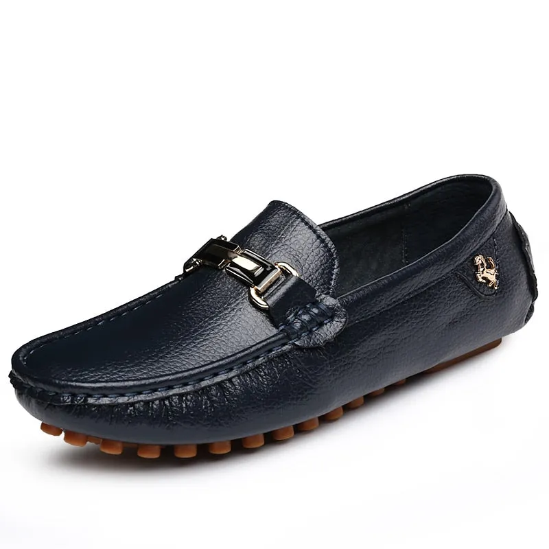 White Loafers for Men Slip on Shoes Driving Flats Casual Moccasins