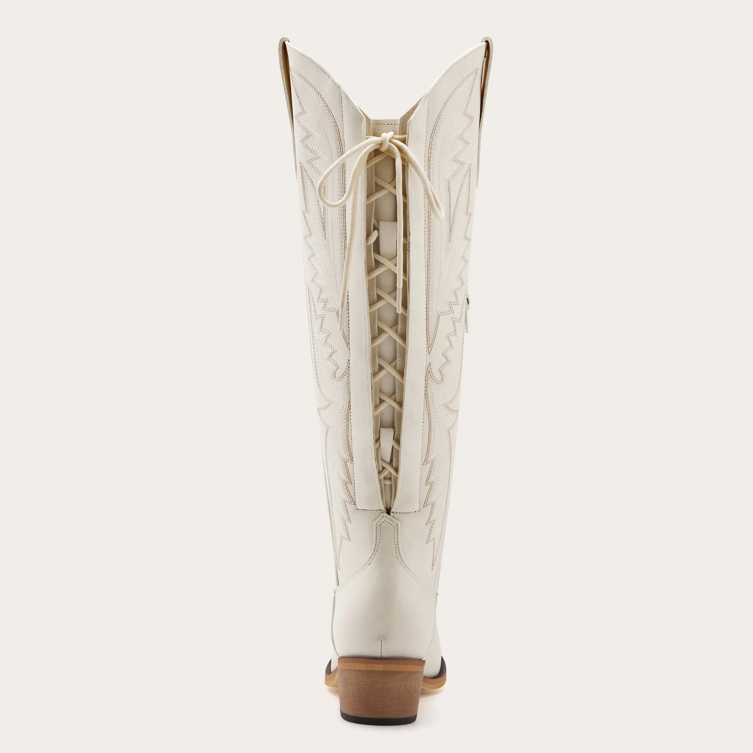 Withersteen - MintCream Embroidered Cowgirl Boots with Bold Detailing