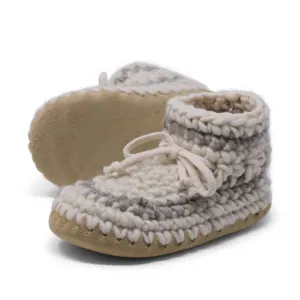 Youth Slipper (5 - 9 years) Cream With Stripe